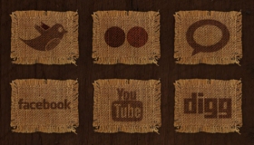 Woven Fabric Social Media Icons