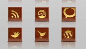 Leather Social Icons