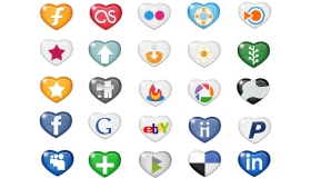 Heart Social Media Icons