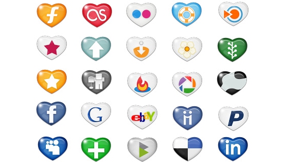 Heart Social Media Icons