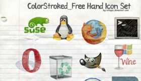 Freehand Color Stroked Icons