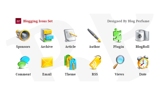 Glossy Blogging Icons
