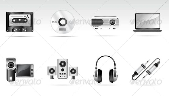 Multimedia and Electronice Icons