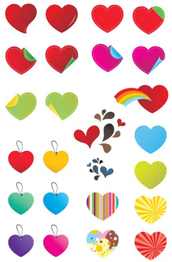 25 Free Vector Hearts