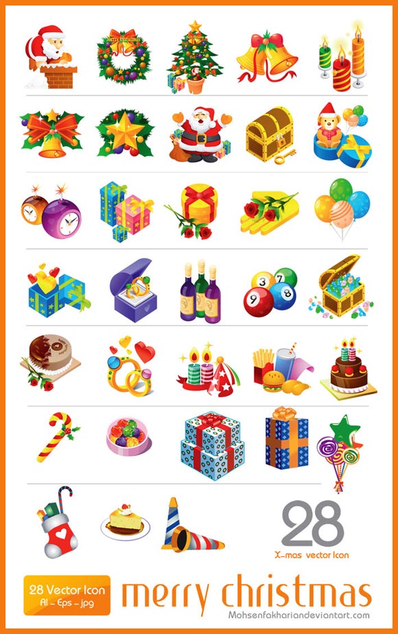 28 Christmas Vector Icon RS