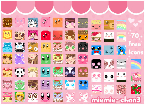 70 Free Icons by Miemie-Chan3