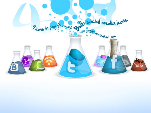 Bulb Social Media Icons by Sargsyan