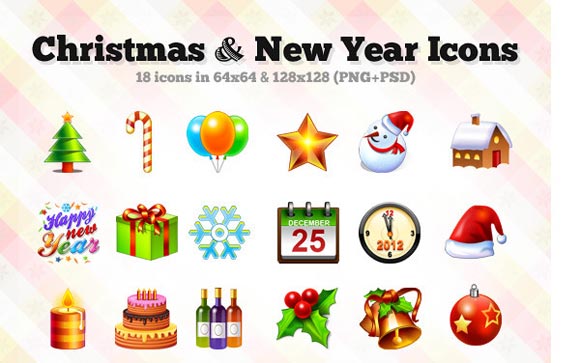 18 Christmas / New Year Icons