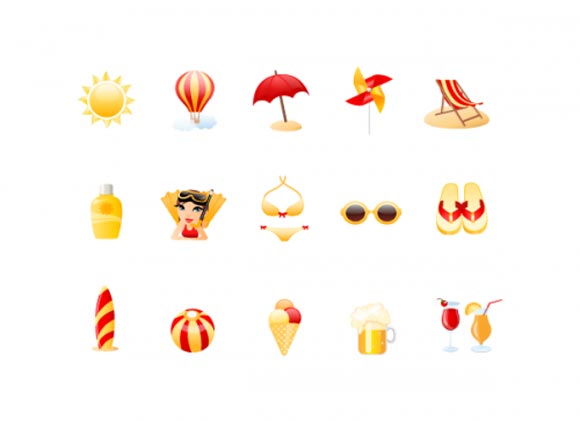 Beach Icon Set