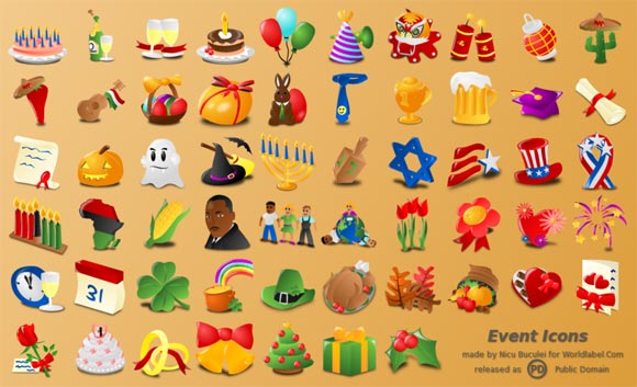 Events Icon Set by Nicubunu