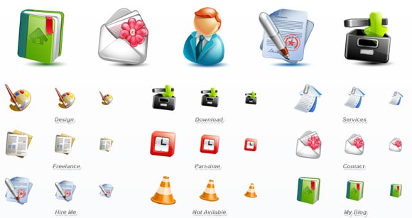 Cute Blogging Icon Set