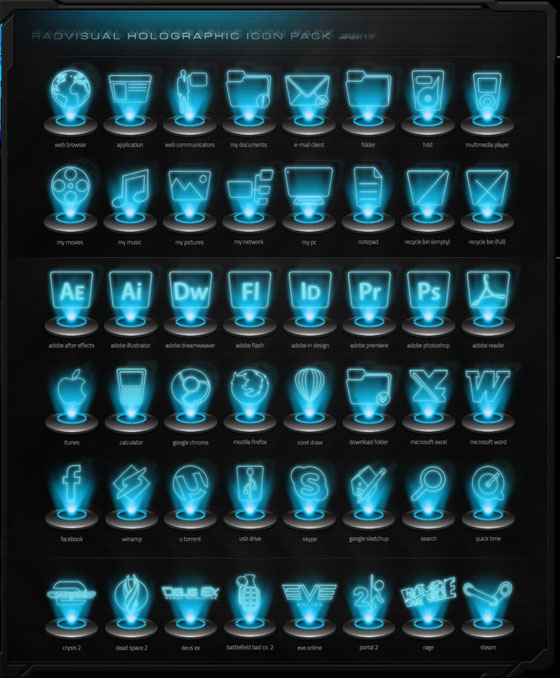 Holographic Icon Pack v.1.2 by Radvisual