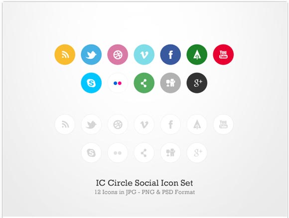 IC Circle Social Icon Set