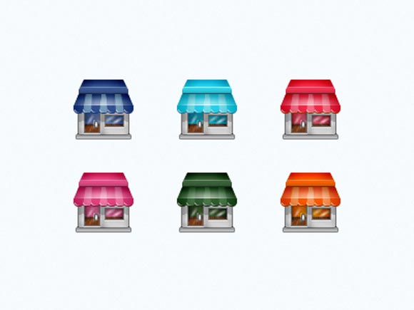 Pixel Social Store Icon Set