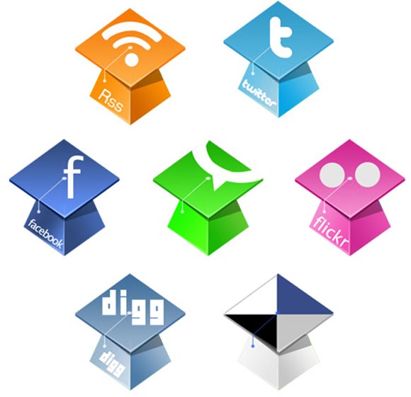 Graduation Hat Icons 
