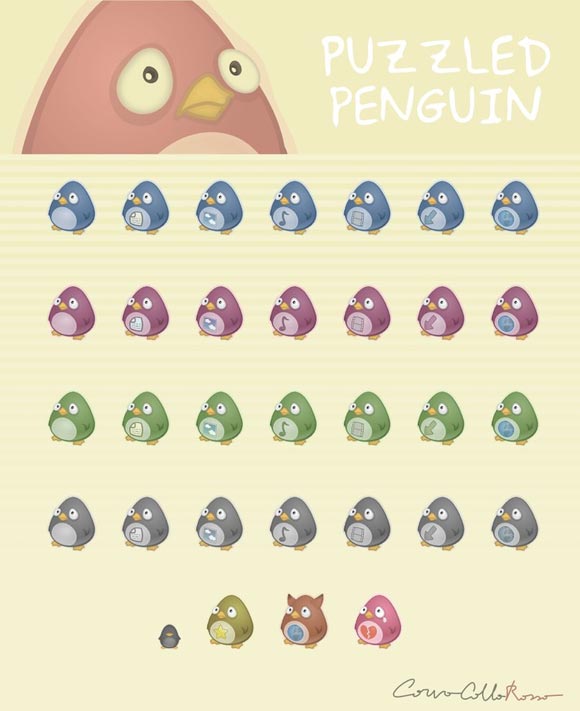 Puzzled Penguin by Corvocollorosso