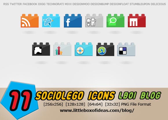 SocioLEGO A Free Social Icon Set