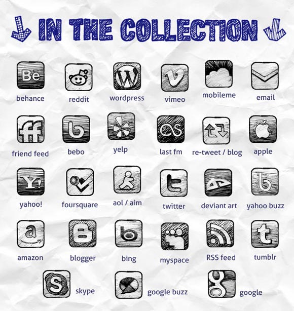 Sketchy Social Media Icons
