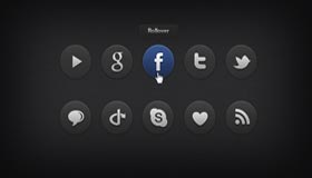 Dark Social Icons Set