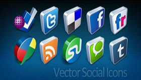 Vector 3D Social Icons