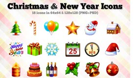 18 Christmas / New Year Icons