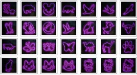 Glowing Purple Neon Animals