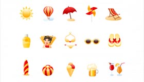 Beach Icon Set