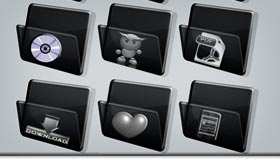 Black Folder Icon Set by Ilnanny