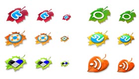 The Leaves Fall: A Social Icon Set
