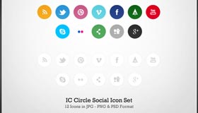 IC Circle Social Icon Set