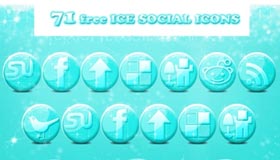 Free Glossy Ice Social Icons by PsdDude