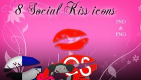 8 Free Kiss Social Bookmark icons