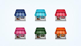 Pixel Social Store Icon Set