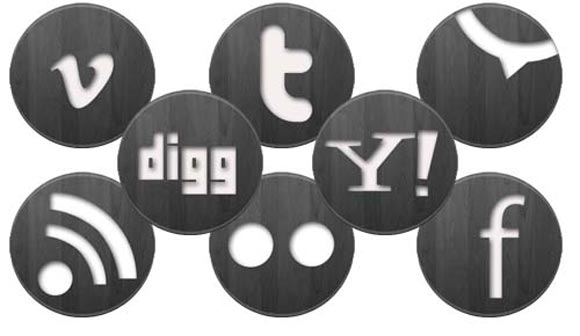 Wood Social Icons